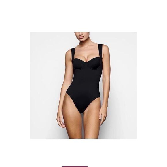 SKIMS Other - SKIMS Shaping Swim Underwire One Piece Gunmetal Womens size Medium